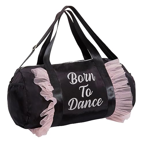 Born to Dance Lauftasche für Mädchen, Reisetasche für Schule, Sport, Fitnessstudio, Tanz, mit Schultergurten, Schwarz , Einheitsgröße, Barrel Bag von Ultimate Kids