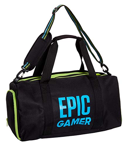 Epic Gamer Sporttasche für Erwachsene und Kinder, mit Schulterriemen, Schuhtasche und vollständig wasserdichtem Fach, Schwarz , Einheitsgröße, Fasstasche von Ultimate Kids