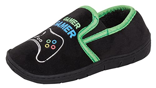 Jungen Epic Gamer Hausschuhe Kinder Gaming Game Controller Slip On Hausschuhe mit warmem Fleecefutter, - Schwarz - Größe: 29 EU von Ultimate Kids