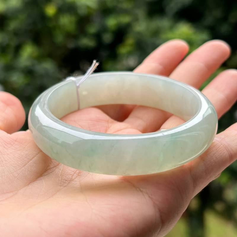 54.76 Mm Jade Armreif Blaugrün Feine Körner Grade A Jadeit Mb4Llk15 | Burma Jade von UltimateJadeite