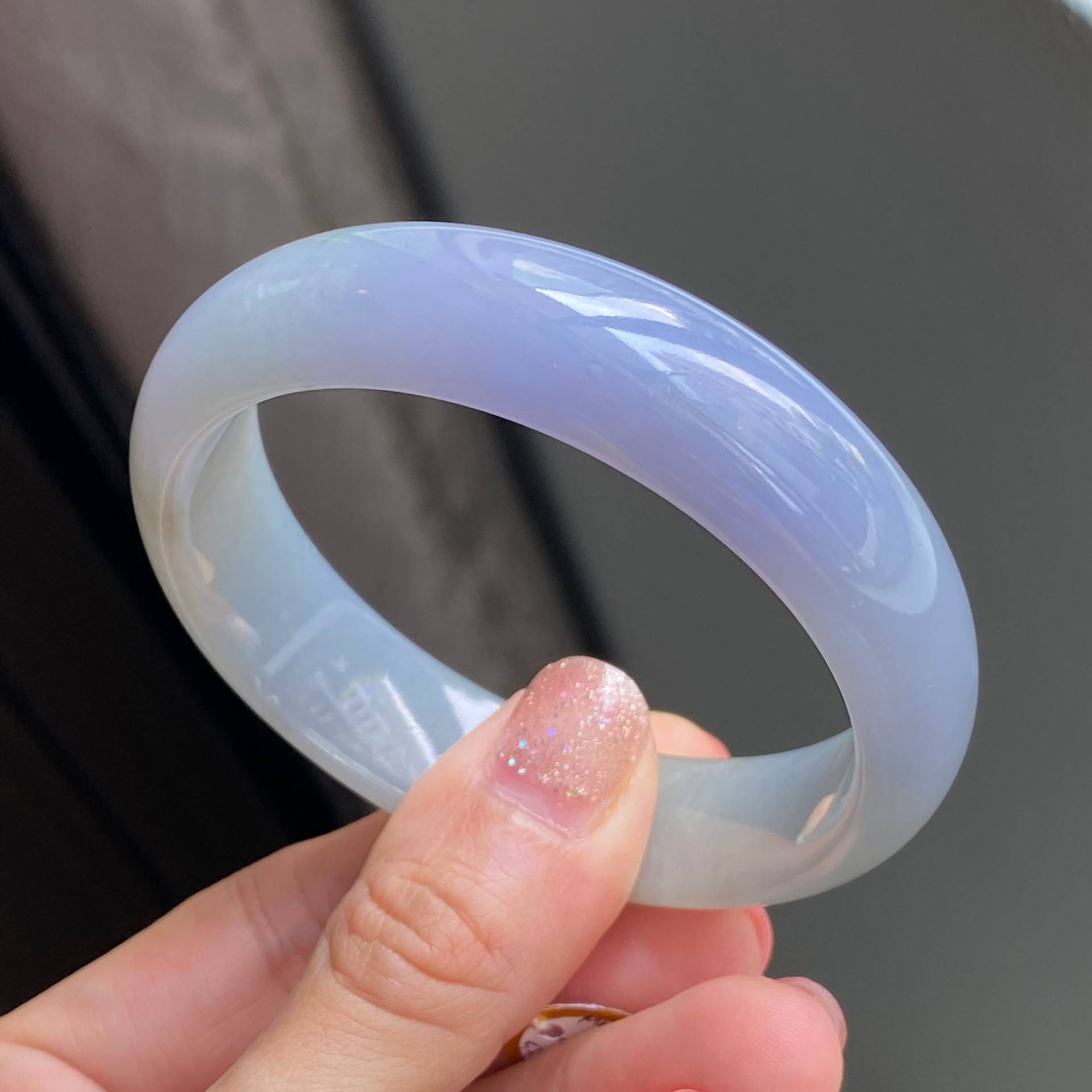 57, 54mm Jade Armreif Blau Lavendel Bicolor Grade A Jadeit Burmese/Myanmar Mb10Ll9 von UltimateJadeite