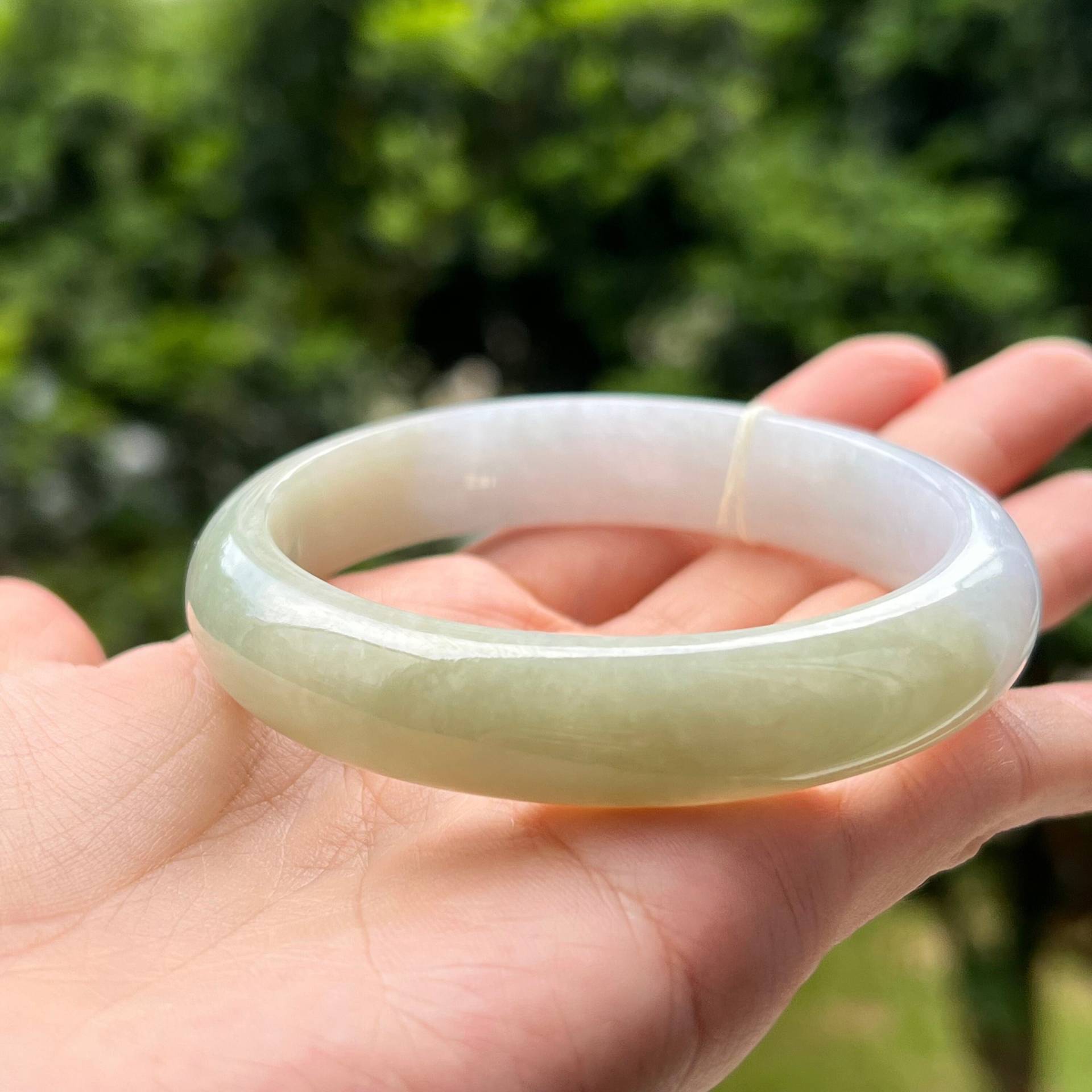 58, 6mm Jade Armreif Gold Kiwi Hellgelb Grün Tricolor Grade A Jadeit Mb50Kl130 | Burmese Jade von UltimateJadeite