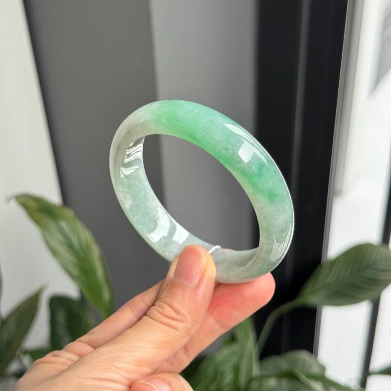 58.5 Mm Jade Armreif Grün & Grau Grade A Jadeit Mb7L5Kk | Burma Jade 58.5 Mm Jade Armreif Grün & Grau Grade A Jadeit Mb7L5Kk | Burma Jade von UltimateJadeite