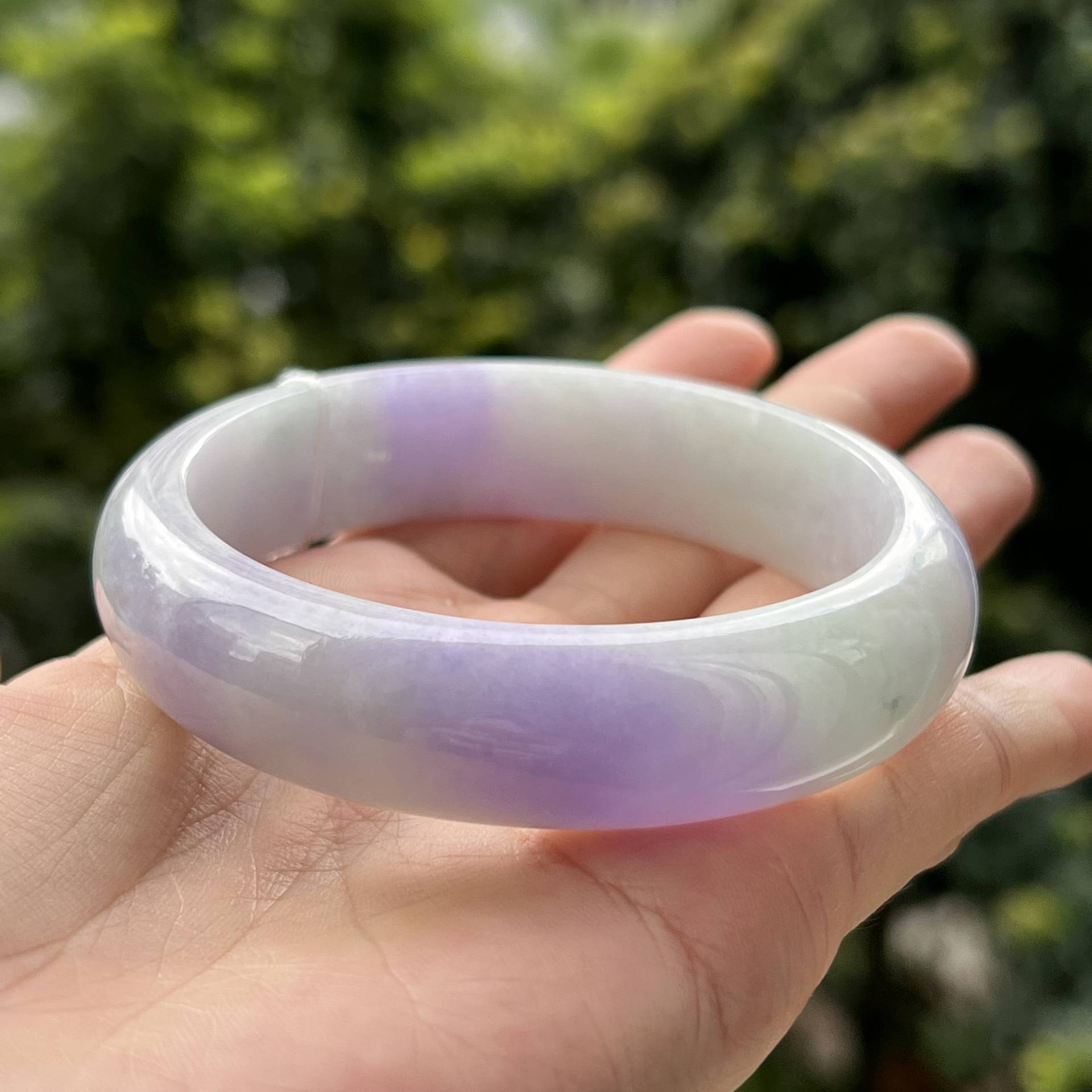 59mm Jade Armreif Grade A Jadeit Lavendelgrün Mb1L7L36 | Burmese Jade von UltimateJadeite