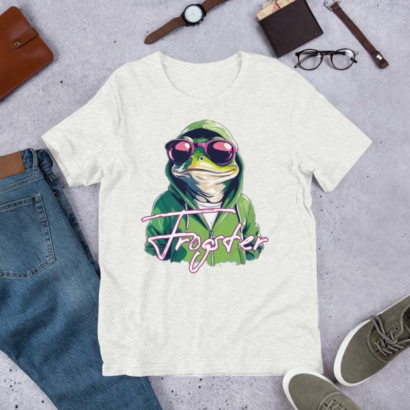 Frogster Unisex T-Shirt | Cooler Frosch Mit Sonnenbrille Und Hoodie von UltimateRabbit