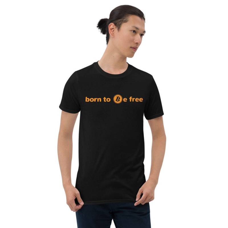 Geboren, Um Frei Mit Bitcoin Kurzarm Unisex T-Shirt Zu Sein von UltimateShirtShop
