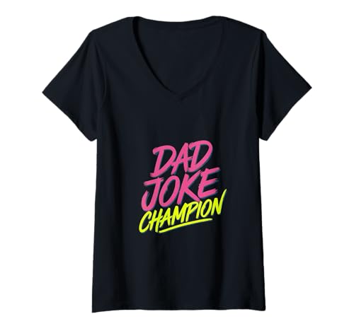 Damen Dad Joke Champion Auszeichnung für Vater-Wortspiel - T-Shirt mit V-Ausschnitt von Ultimativer Vaterhumor