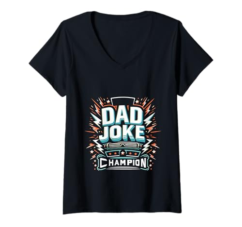 Damen Dad Joke Champion Auszeichnung für Vater-Wortspiel ||- T-Shirt mit V-Ausschnitt Damen Dad Joke Champion Auszeichnung für Vater-Wortspiel ||- T-Shirt mit V-Ausschnitt von Ultimativer Vaterhumor