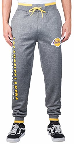 Ultra Game Herren Gfm2900f NBA Bounce Active Poly Fleece Team Logo Jogger Pants, kohleschwarz meliert, X-Large von Ultra Game