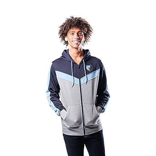 Ultra Game Herren Weiche Fleece-Jacke mit durchgehendem NBA Kapuzenpullover mit Rückenschnitt, Team-Farbe, kontrastierender Reißverschluss, XX-Large von Ultra Game