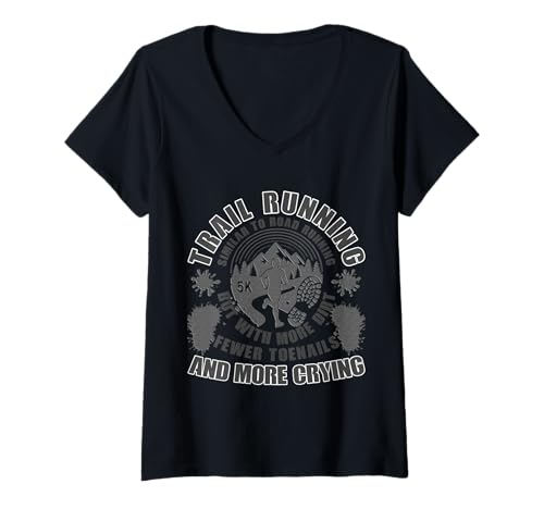 Damen Trail Running Ultra Zitat - Mountain Dirt Endurance Fun T-Shirt mit V-Ausschnitt von Ultra Trail Legends
