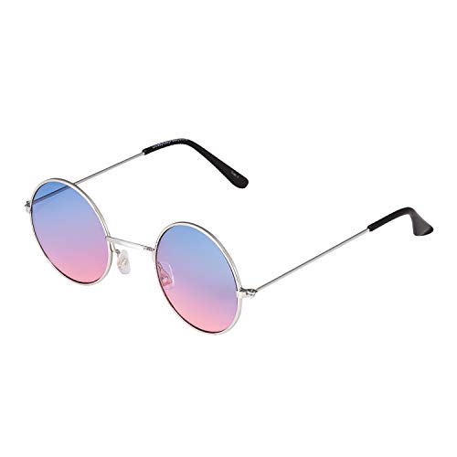 Silberner Rahmen Blaue bis Rosa Linsen Klein John Lennon Sonnenbrille Stile Erwachsene Retro Rund Sonnenbrille Männer Frauen UV400 Klassische Brillen Unisex Sonnenbrille Herren Sonnenbrille Damen von UltraByEasyPeasyStore