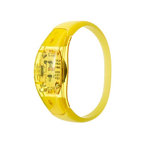 Ultra 1 Gelb Soundaktivierte LED-Armbänder Leuchtende Sprachsteuerung LED-Armband Blinkend für Erwachsene Party Männer Frauen Musik Rave-Zubehör LED-Armbänder Veranstaltungen im Dunkeln von UltraByEasyPeasyStore
