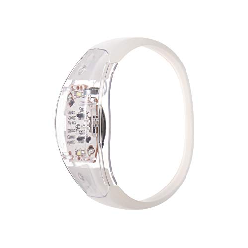 Ultra 4 Weiss Soundaktivierte LED-Armbänder Leuchtende Sprachsteuerung LED-Armband Blinkend für Erwachsene Party Männer Frauen Musik Rave-Zubehör LED-Armbänder Veranstaltungen im Dunkeln von UltraByEasyPeasyStore