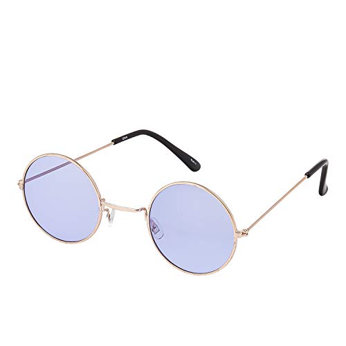 Ultra Goldrahmen mit lila Gläsern Klein John Lennon Sonnenbrille Stile Erwachsene Retro Rund Sonnenbrille Männer Frauen UV400 Klassische Brillen Unisex Sonnenbrille Herren Sonnenbrille Damen von UltraByEasyPeasyStore