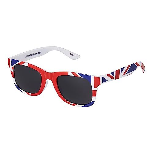 Ultra Großbritannien Gläsern Klassische Sonnenbrille für Kinder UV400 Schutz UVA UVB Unisex Mädchen Jungen Retro Vintage Brille von UltraByEasyPeasyStore