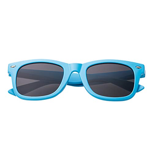 Ultra Hellblau Klassische Sonnenbrille für Kinder UV400 Schutz UVA UVB Unisex Mädchen Jungen Retro Vintage Brille von UltraByEasyPeasyStore