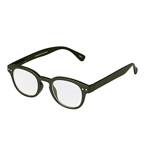 Ultra Khakigrün +2.5 Hornumrandete Lesebrille Dioptrien Transparente Brille Leichte, Bequeme Damen-Herren-Lesebrille Nicht Verschreibungspflichtige Linsen Faltbare Brillen im Designer-Stil von UltraByEasyPeasyStore