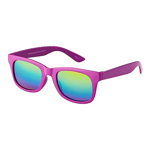 Ultra Lila Kinder Sonnenbrille UV400 Schutz Kinder Sonnenbrille Retro Classic Style Shades Jungen Sonnenbrille Mädchen Sonnenbrille mit Tragetasche und Brillenputztuch Alter 3 bis 16 Jahre 10-16 Years von UltraByEasyPeasyStore