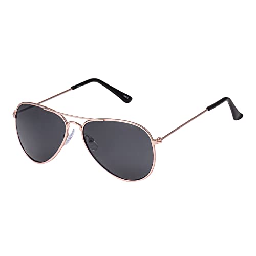 Ultra Pilot Sonnenbrille – Erwachsene Goldrahmen mit Schwarzen Gläsern Herren- und Damensonnenbrille Metallrahmen Retro 80er Jahre Klassischer Stil Damen Herren UV400-Schutz Navigator von UltraByEasyPeasyStore