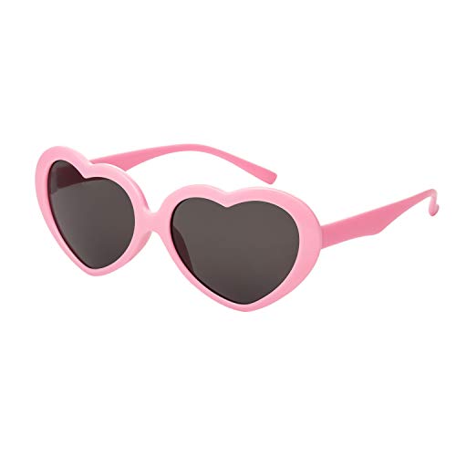 Ultra Rosa Herz Sonnenbrille Klassische Herzbrille im Love Heart Style Rahmen Kinder Mädchen mit UV400 Schutz Retro Lolita Love Frame Sonnenbrille Kinder Mädchen Pink Heart Shaped von UltraByEasyPeasyStore