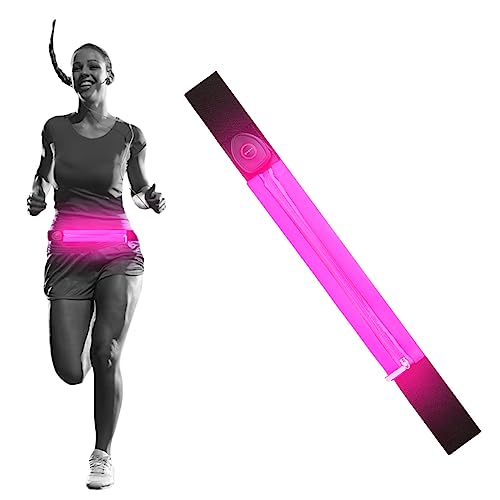 Ultra Rosa Laufen Gürteltasche für Frauen Männer Wiederaufladbare USB-Telefonhalterungen Hüfttasche wasserdichte Hohe Sichtbarkeit beim Laufen und Radfahren Bauchtasche Damen Bauchtasche Herren von UltraByEasyPeasyStore