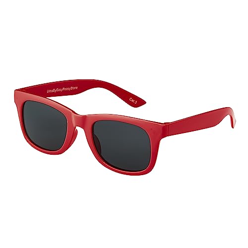 Ultra Rot Gläsern Klassische Sonnenbrille für Kinder UV400 Schutz UVA UVB Unisex Mädchen Jungen Retro Vintage Brille von UltraByEasyPeasyStore