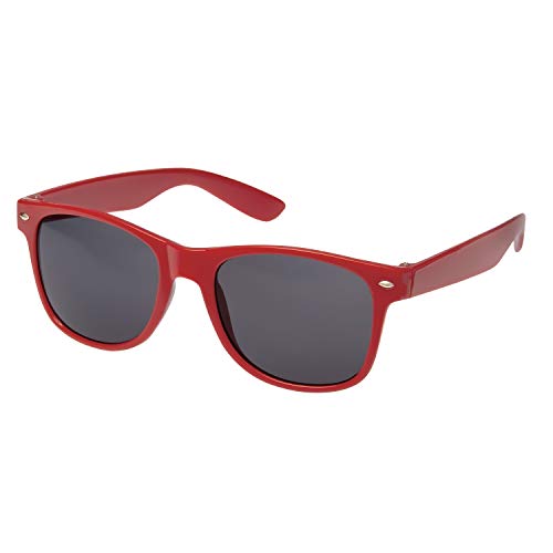 Ultra Rot Sonnenbrille mit Schwarzen Gläsern Retro-Sonnenbrille für Erwachsene für Herren Retro-Sonnenbrille für Damen UV400-Schutz Klassische Sonnenbrille Herren-Frauen-Fahrer-Sonnenbrille von UltraByEasyPeasyStore