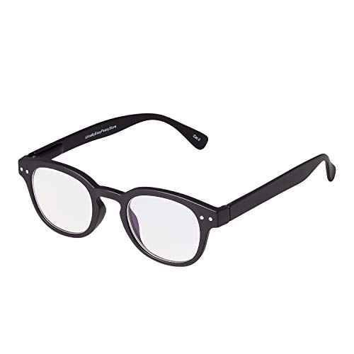 Ultra Schwarz +1.50 Umrandete Lesebrille Dioptrien Transparente Brille Leichte, Bequeme Damen-Herren-Lesebrille Nicht Verschreibungspflichtige Linsen Faltbare Brillen im Designer-Stil von UltraByEasyPeasyStore