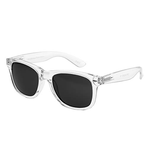 Ultra Sonnenbrille Schwarze Gläser mit Klarem Rahmen - Erwachsene Klassische Retro-Sonnenbrille Damen-Sonnenbrille Mann Transparente Brille Modebrille UV400-Schutzspiegel-Sonnenbrille Klare Brille von UltraByEasyPeasyStore