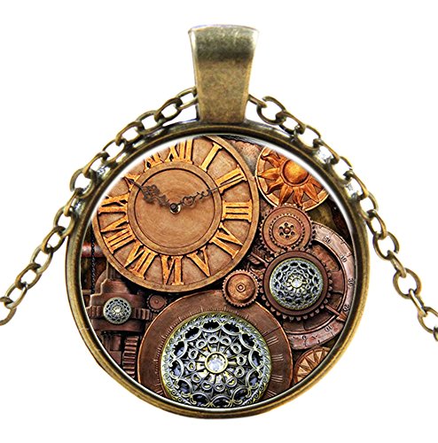 Ultra Zahnrad-Stil 3 ansehen Style Steampunk Halsketten Classic Cyber Victorian Punk Herren Damen Schmuck Kette und Anhänger Kupfer Vintage Cosplay Zubehör Steam Halskette für Männer Frauen von UltraByEasyPeasyStore