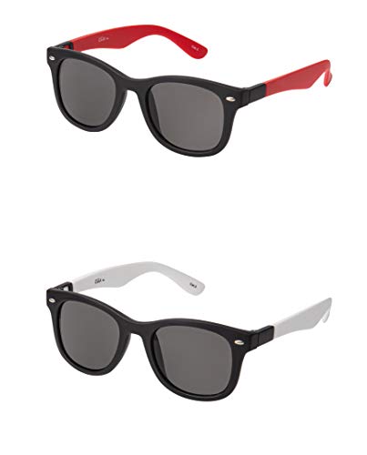 UltraByEasyPeasyStore Clix Rot und Weiß Dual Austauschbare Rahmen Erwachsene Klassische Sonnenbrille Herren Damen Retro Stylische UV400 Schutz Bunte Gläser von UltraByEasyPeasyStore