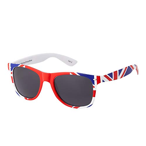 UltraByEasyPeasyStore Große Britische Flagge Sonnenbrillen Union Jack Farbige Erwachsene Klassische Sonnenbrille UV400 Hochwertige Brille Stilvolle Retro Mann Frau von Ultra