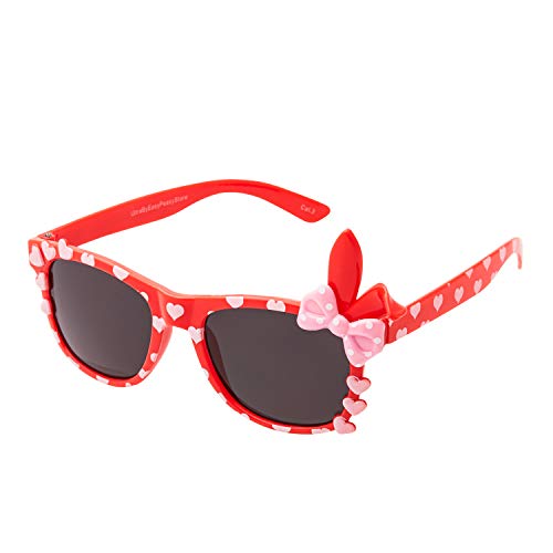 UltraByEasyPeasyStore Ultr Rot Rahmen Kinder Hase Bogen Klassisch Sonnenbrille UV400 Schutz UVA UVB Mädchen Retro Stil Herz Schatten von UltraByEasyPeasyStore