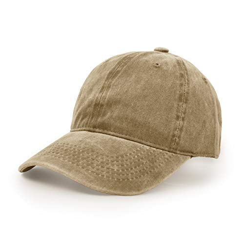 Baseballmütze, Waschbarer Stoff Baumwolle Verstellbarer Outdoor Sonnenhut Lässiger Unisex-Hip-Hop-Hut Hysteresenkappe Khaki von UltraKey