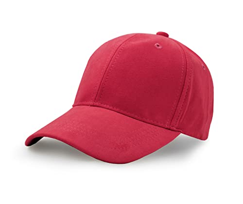 UltraKey Wildlederimitat Baseball Cap, Unisex Wildlederimitat Leder Einstellbare Schlicht Hut Baseball Cap Rot von UltraKey