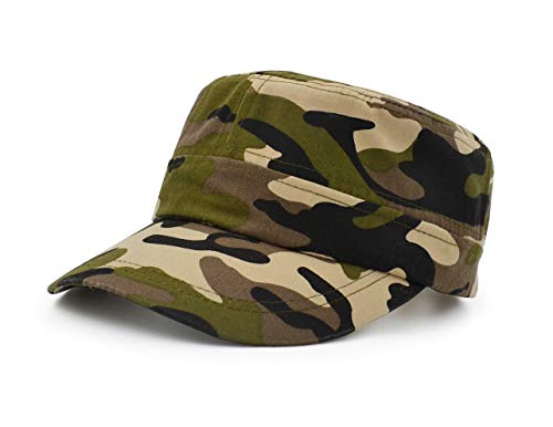 UltraKey Flache Baseballmütz, eHerren Damen Baumwolle Baseball Cap Twill Military Cap Outdoor Mütze Braun von UltraKey