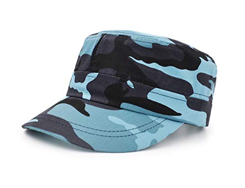 UltraKey Flache Baseballmütz, eHerren Damen Baumwolle Baseball Cap Twill Military Cap Outdoor Mütze Blau von UltraKey