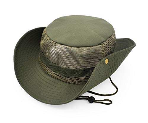 UltraKey Outdoor Sonnenhut im Armee-Stil mit Polyester-Mesh-Panel, hält kühl Grün von UltraKey