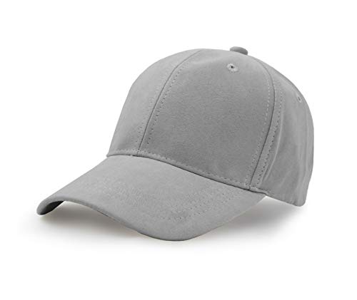 UltraKey Wildlederimitat Baseball Cap, Unisex Wildlederimitat Leder Einstellbare Schlicht Hut Baseball Cap Grau von UltraKey