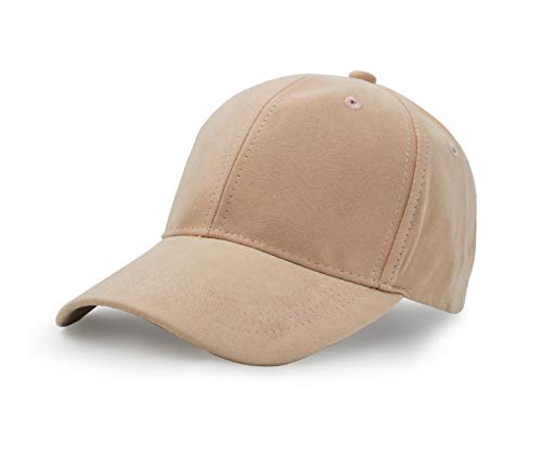 UltraKey Wildlederimitat Baseball Cap, Unisex Wildlederimitat Leder Einstellbare Schlicht Hut Baseball Cap Khaki von UltraKey