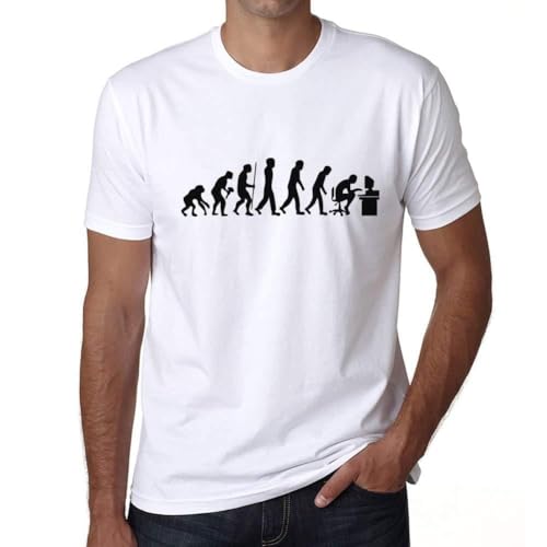 Herren Grafik T-Shirt Evolution De L'espèce Informatique Geek Öko-Verantwortlich Vintage Jahrgang Kurzarm Lustige Druck Geburtstag Geschenk Mann Weiss L von Ultrabasic