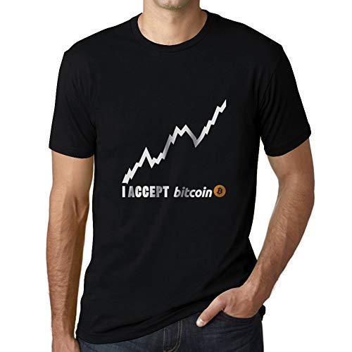 Herren Grafik T-Shirt – I Accept Bitcoin Millionaire BTC HODL Crypto – Öko-Verantwortlich Vintage Jahrgang Kurzarm Lustige Druck Geburtstag Geschenk Mann Dunkelschwarz XXL von Ultrabasic
