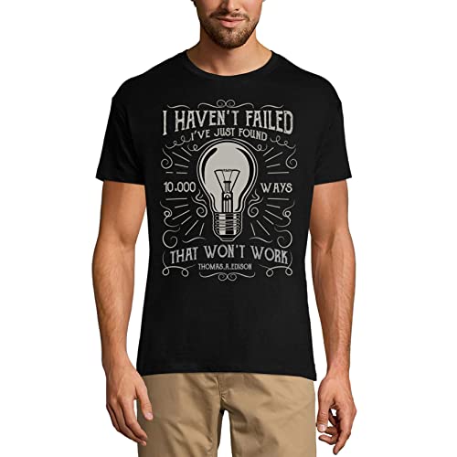 Herren Grafik T-Shirt – I Haven't Failed I Just Found 10000 Ways That Don't Work - Thomas Edison – Geschenk 10. Geburtstag Jahrestag 10 Jahre Jubiläum 10 Jährige Mann Jahrgang 2014 Kurz von Ultrabasic
