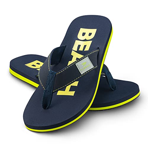 Ultrapower Flip-On Zehentrenner | Flip Flops | Badelatschen | Strandschuhe | Duschlatschen | Zehenstegpantolette | Freizeit | Bad | Sauna Schuhe | Sandalen | ZT1, | :D.Blau/Gelb, Größe:36 / UK 3.5 von Ultrapower