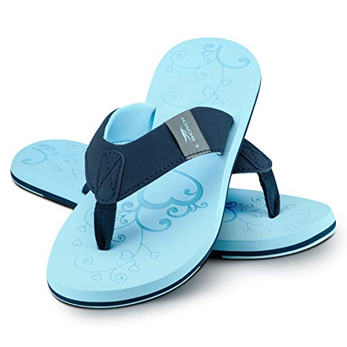 Ultrapower Flip-On Damen Zehentrenner | Flip Flops | Badelatschen | Strandschuhe | Duschlatschen | Zehenstegpantolette | Bad | Sauna Schuhe | Sandalen | ZT2 | Türkis - Blau | Gr.37 von Ultrapower