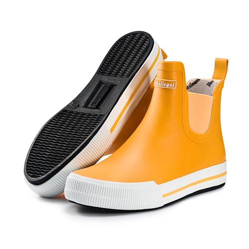 Ultrapower HAVSTEG Halbhohe Gummistiefel | Regenstiefel aus Gummi | Gummihalbstiefel | Matschstiefel Halbhoch | Brushed Design | Gelb/Weiß, Gr.:37 von Ultrapower