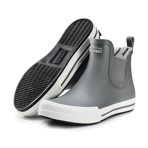 Ultrapower HAVSTEG Halbhohe Gummistiefel | Regenstiefel aus Gummi | Gummihalbstiefel | Matschstiefel Halbhoch | Brushed Design | Grau/Weiß, Gr.:40 von Ultrapower