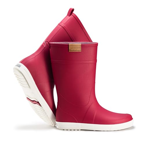 Ultrapower REGNRASK - Damen einfarbige Gummistiefel mit Kontrastsohle l Gartenstiefel | Matschstiefel | Festivalstiefel l Rot/Weiß, Gr.:41 von Ultrapower