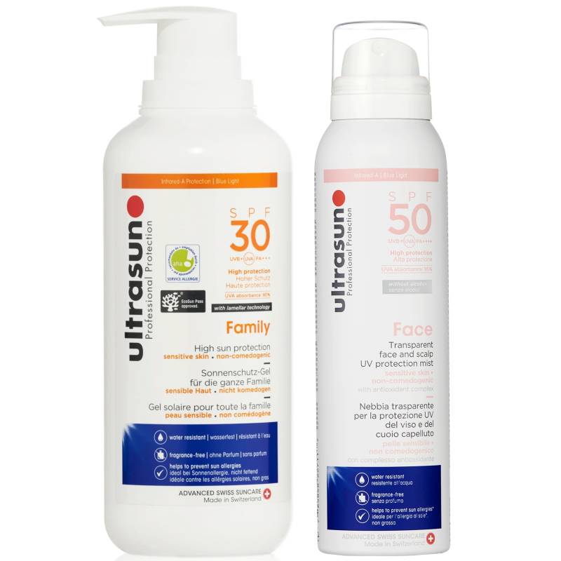 Ultrasun Family SPF 30 400ml and Ultrasun UV Face & Scalp Mist SPF50 150ml Bundle von Ultrasun